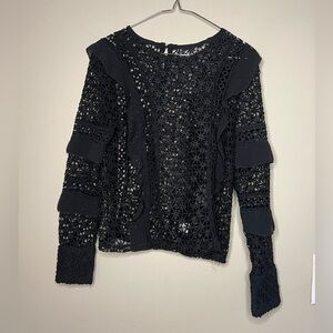 Black Floral Lace Long Sleeve